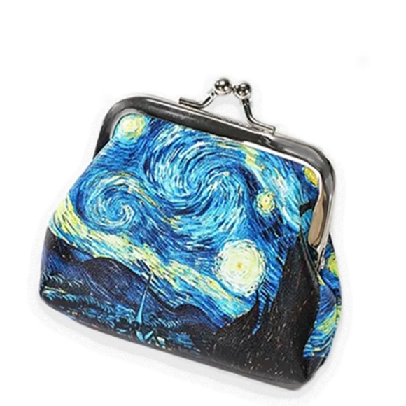 Vincent Van Gogh Starry Sky Coin Purse - Unique Stunning Little Coin Purse NWT - Picture 2 of 2